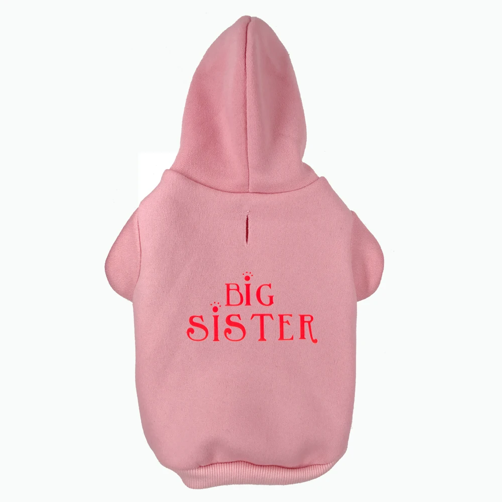 Одежда для собак с принтом BIG SISTER худи джемперы спортивные костюмы чихуахуа уход