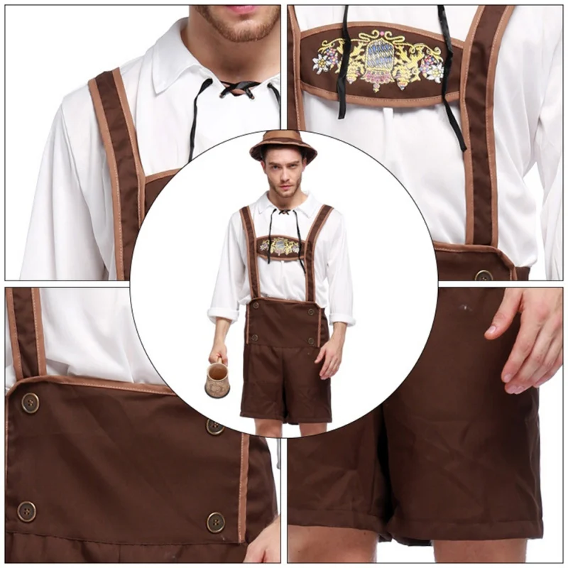 Мужской костюм для немецкого фестиваля Октоберфест взрослых сцены Lederhosen