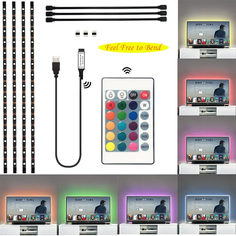 5 в USB питание Светодиодная лента гибкий светодиодный rgb свет 1 м/2 м