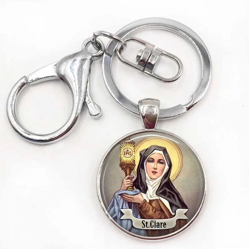 St Clare of Assisi брелок Saint индивидуальный Art ювелирное изделие религиозные ювелирные