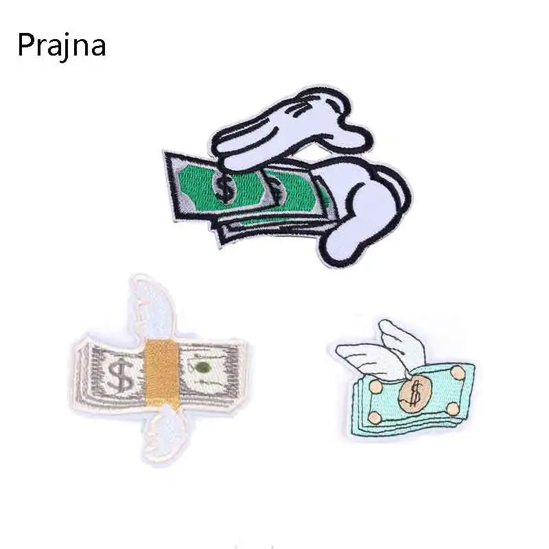 Prajna одежда вышивка деньги патч Швейные аксессуары железо на пластыри рюкзак