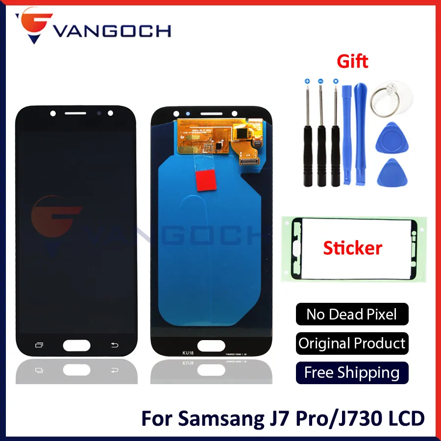 Новый оригинальный качество AMOLED ЖК дисплей для samsung Galaxy J7 Pro J730F 2017 полный Дисплей