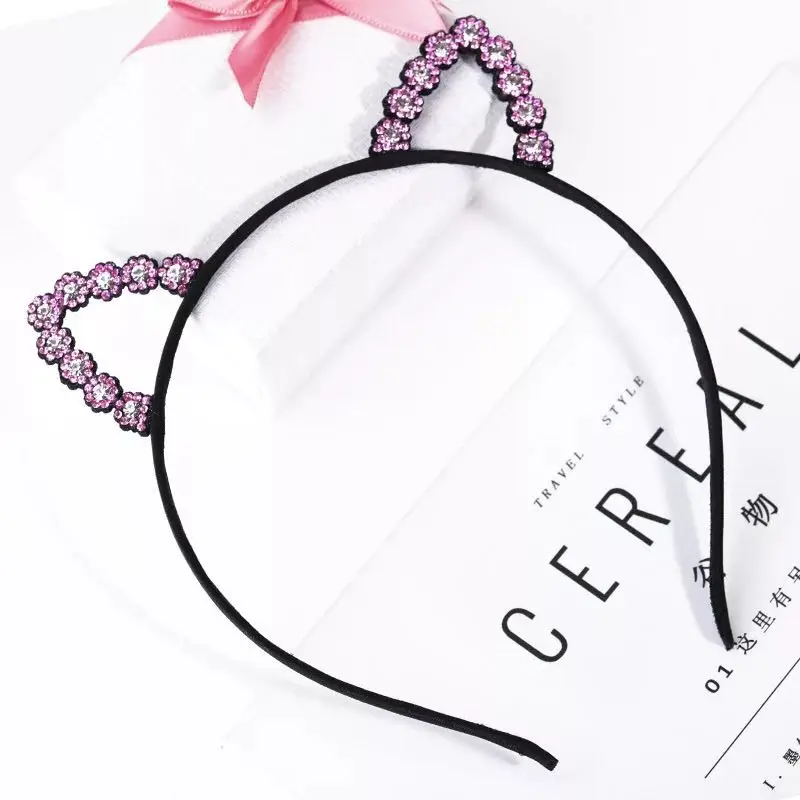 Милый аксессуар для волос с кошачьими ушками девочек и женщин чистый головной