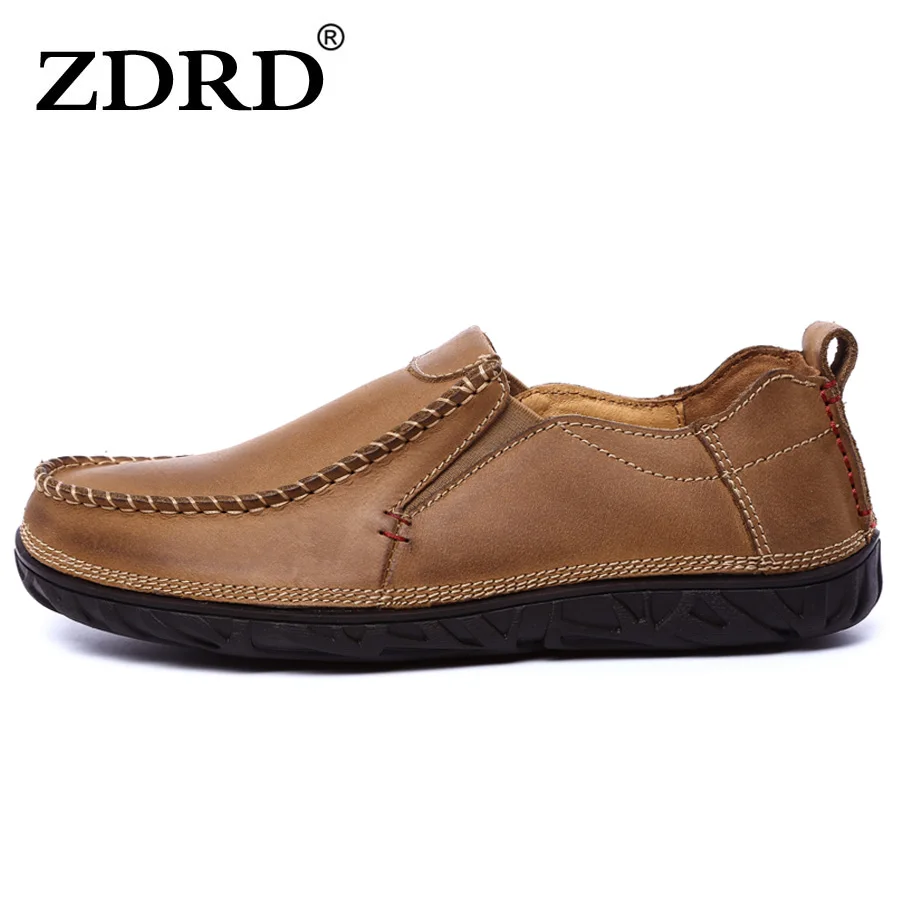 ZDRD Бренда Бездельники Повседневная Обувь для Mens 100% Натуральный Корова Кожаные