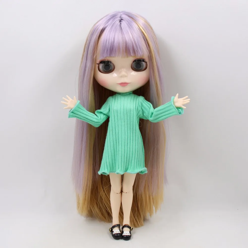 Кукла ICY DBS Blyth BL1049/0538 фиолетовые и коричневые волосы белая кожа сустав тело 1/6 30