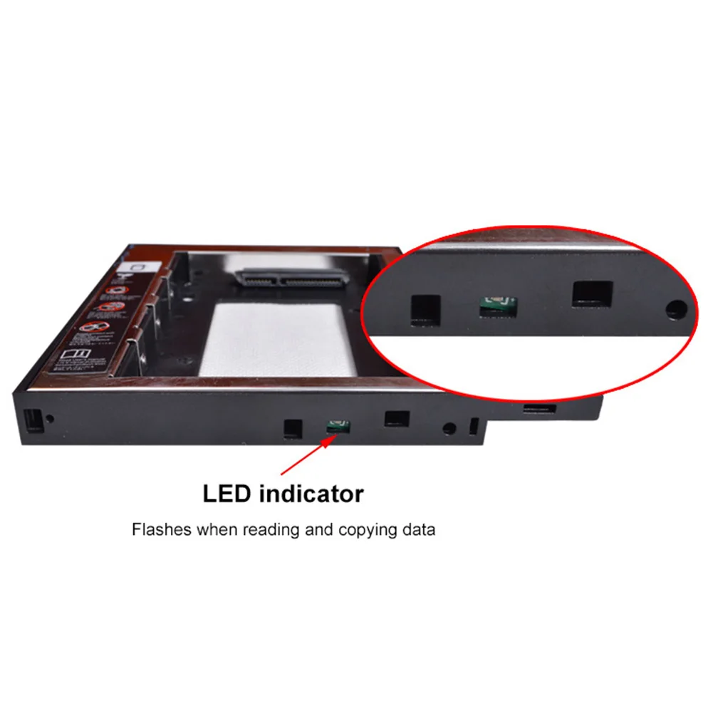 Новый 9 5 мм 2 дюйма SATA 3 0 жесткий диск кронштейн Оптический отсек HDD SSD Caddy