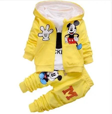 Brand New Baby Boys Clothes Set Minnie Mickey Cartoon Kids Girls Tracksuit Clothing Suits Autumn 3Pcs Sets Hooded Coat Toddler | Детская