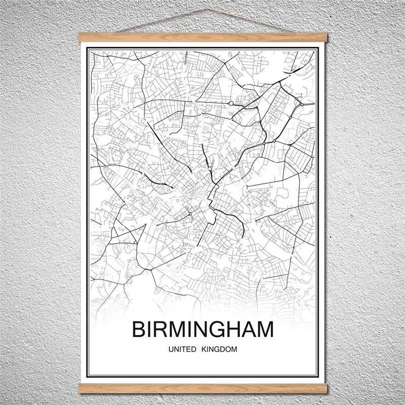 Индивидуальные шаблон Бирмингема карта городов мира изображение с абстрактным