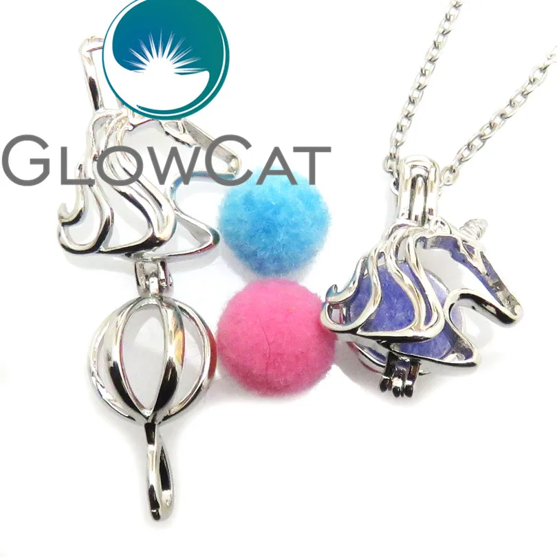 Медные бусины GLOWCAT K573 в форме головы единорога клетка для духов рассеиватель