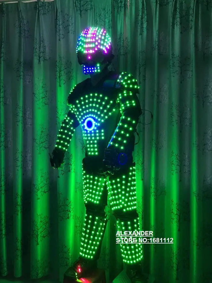 LED Clothing/LED Robot suits/ LED Costume /Light suits/ The programming controller sets the helmet