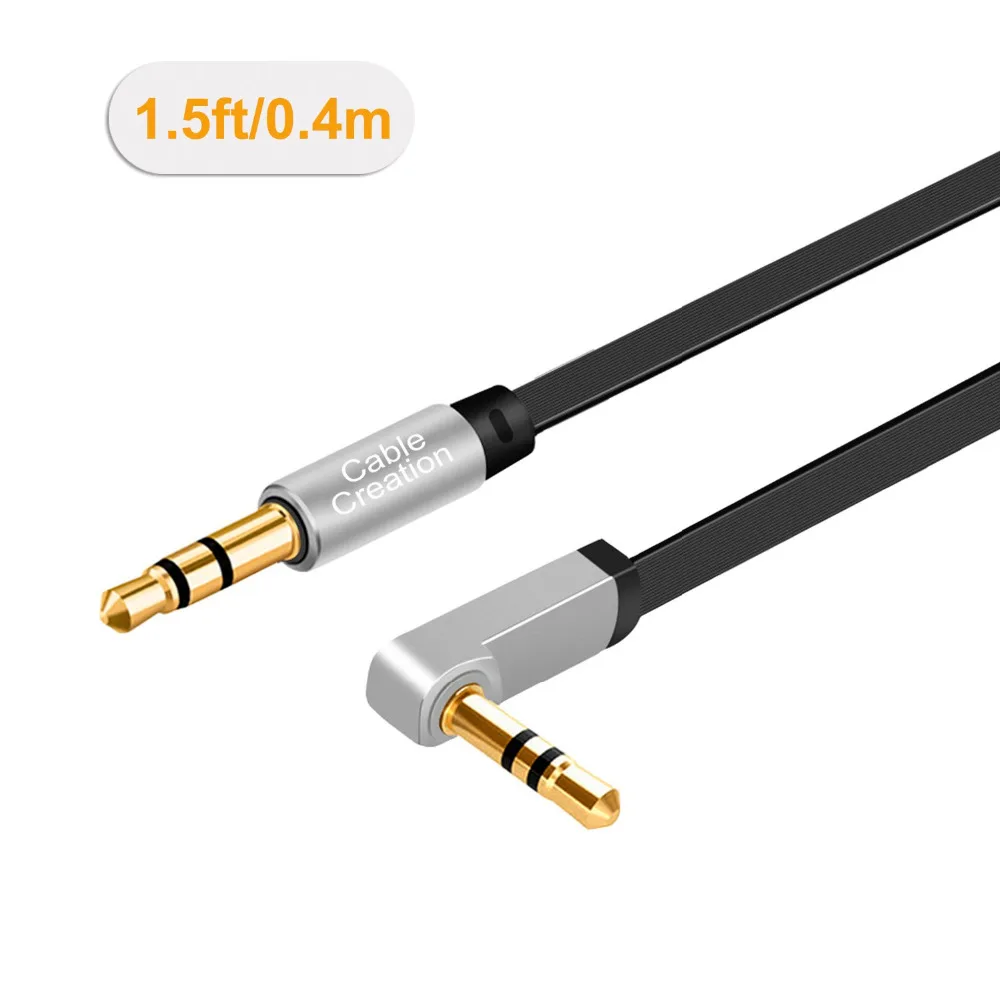 Кабель CableCreation [2-Pack] 3 5 мм вспомогательный под прямым углом 90 градусов совместимый
