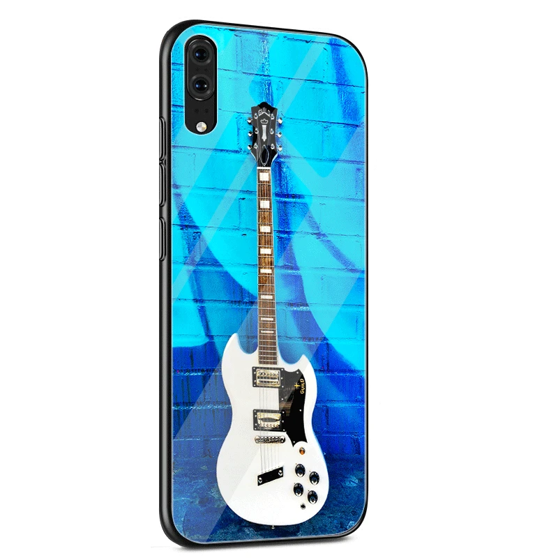 Электрический Чехол для гитары Blue Music Note стекло Huawei P30 P10 P20 Pro P Smart Mate 10 20 Lite Y6 Y9 Honor 7A