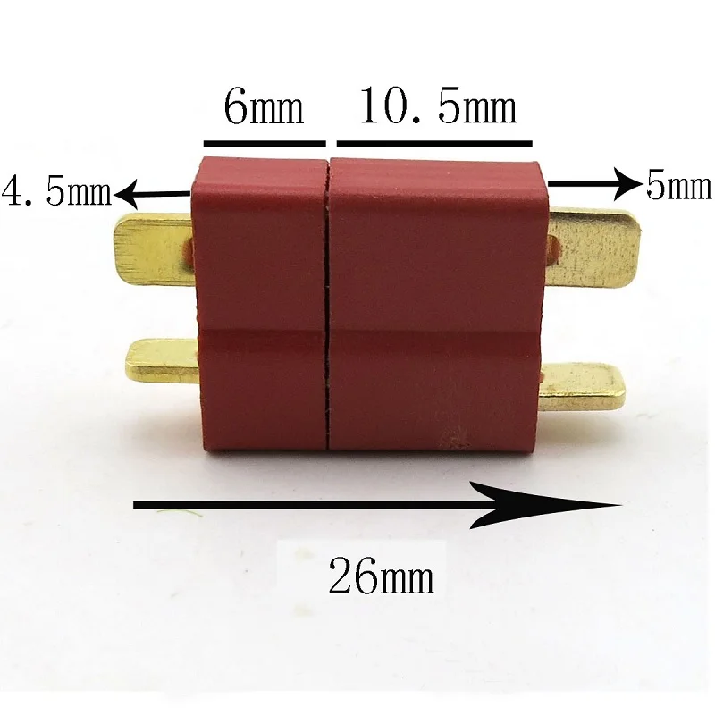 10Pairs Mini T Plug Heat Resistance Male Female Charging Lipo Battery Connector ESC Adapter for RC Helicopter Batteries | Игрушки и