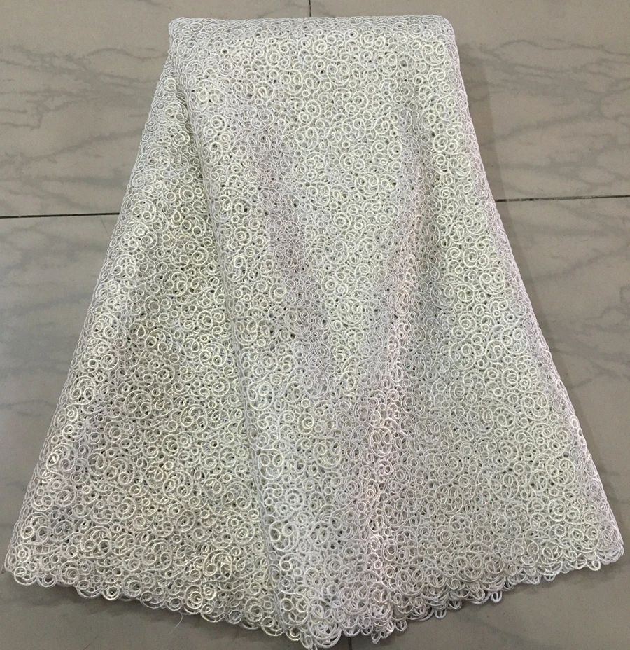 

Free Shipping! NEW Beautiful white and gold Shiny Polyester hollow embroidery guipure lace fabric tulle lace for wedding.TS2533