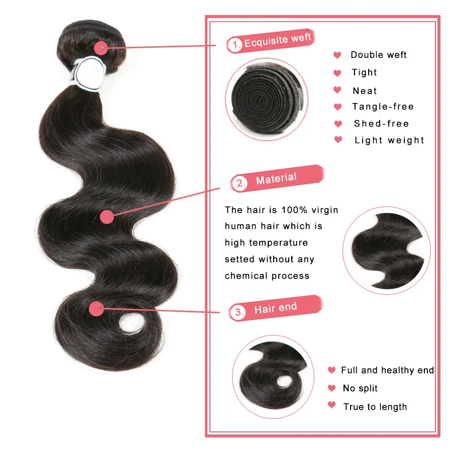 Brazilian Virgin Hair With Closure 4 Bundle Weave Bundles Straight 4*4 Human |