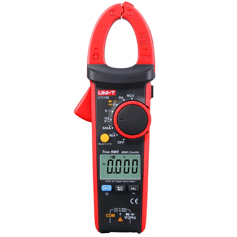 UT216B UNI-T 600A True RMS цифровые клещи; UT216A/UT216B/UT216C/UT216D Цифровой амперметр, резистор/конденсатор/частота/NCV тест - Цвет: UT216B