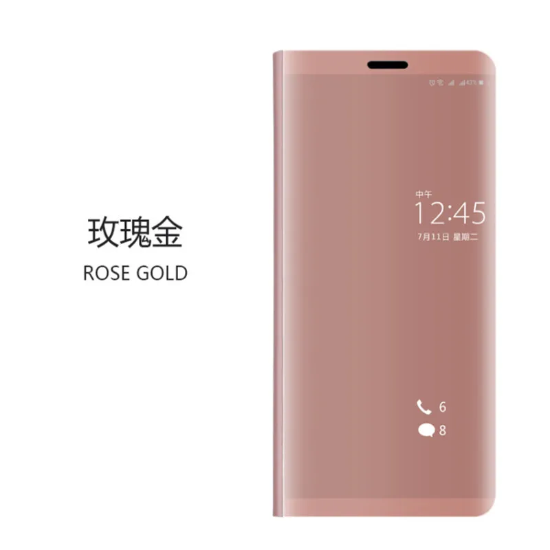 Rose gold Чехол для Xiaomi mi rror Smart View, чехол для Xiao mi Red mi 5 Plus 6A Note7 5 4X6 Pro, кожаный флип-чехол с подставкой, чехол для Xiao mi 9 Max3 F1 mi 8 Lite - Цвет: Rose gold