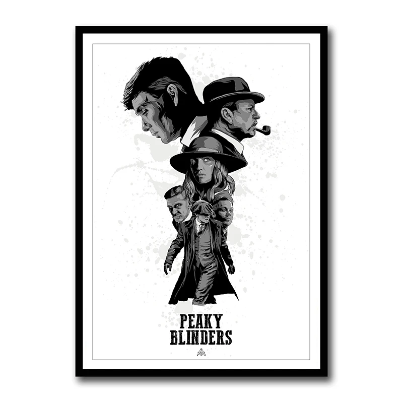 Movie TV Peaky Blinders White Coated Paper Posters Wall Decor Painting for Living Room Home Decoration Frameless - Цвет: Серый