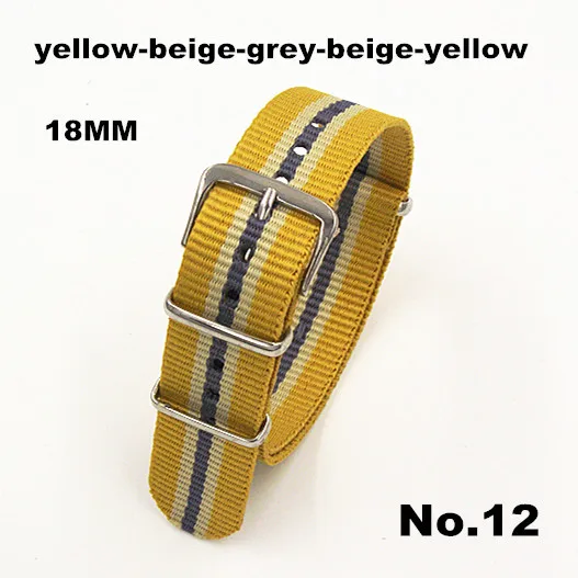 10 шт./лот высокое качество 18 мм нейлоновый ремешок для наручных часов NATO