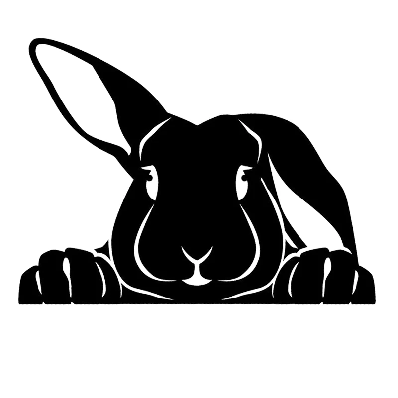 15*11 см Peeking Bunny милый кролик Виниловая наклейка для помещений и улицы автомобильные аксессуары виниловые наклейки для украшения автомобиля
