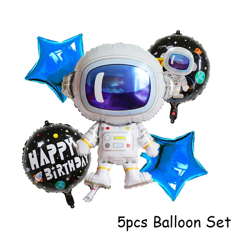 5pcs Balloon Set 6 шт. воздушные шары для дня рождения, черные воздушные шары с цифрами, украшения для первого дня рождения, Детские воздушные шары, вечерние воздушные шары с гелием - Цвет: 5pcs Balloon Set