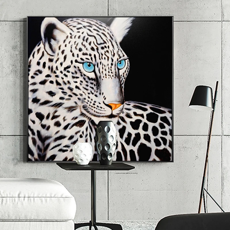 

Modern Square Pictures Cheetah Wild Animal Canvas Painting Wall Art Biting Posters And Prints For Living Room Study Room Cuadros