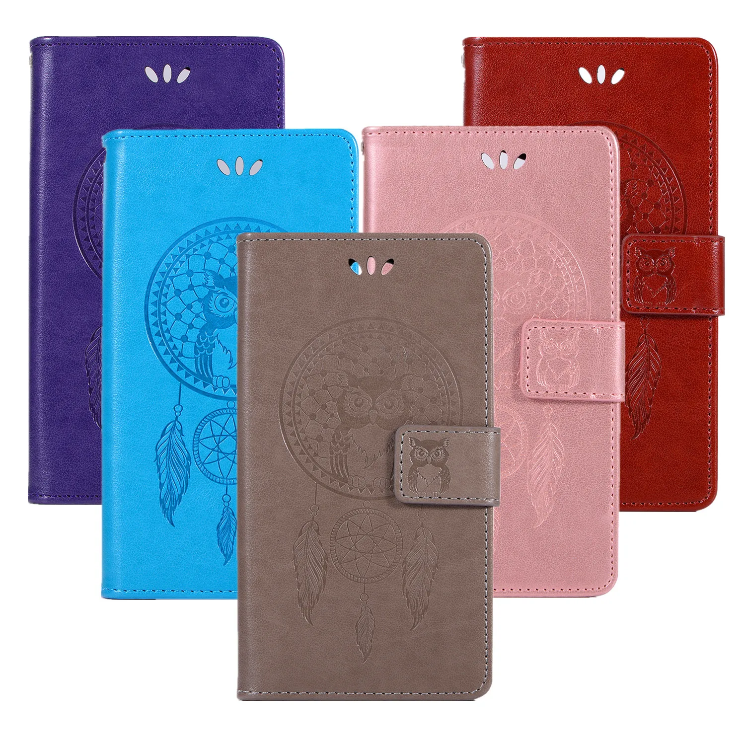 

Owl Wind Chime Leather Case For Asus Zenfone ZE520KL ZE550KL ZE601KL ZE552KL ZE554KL ZE500KL ZE620KL ZS620KL Flip Wallet Cover