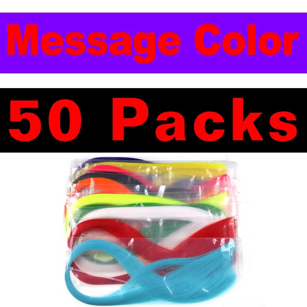 Message Color 50 pac Bimoo 50 пакетов синтетический волоконный стример для мягкого изготовления приманки Sabiki Fly Jigs крючки рыболовный крючок Бактейл материал для рыбалки - Цвет: Message Color 50 pac