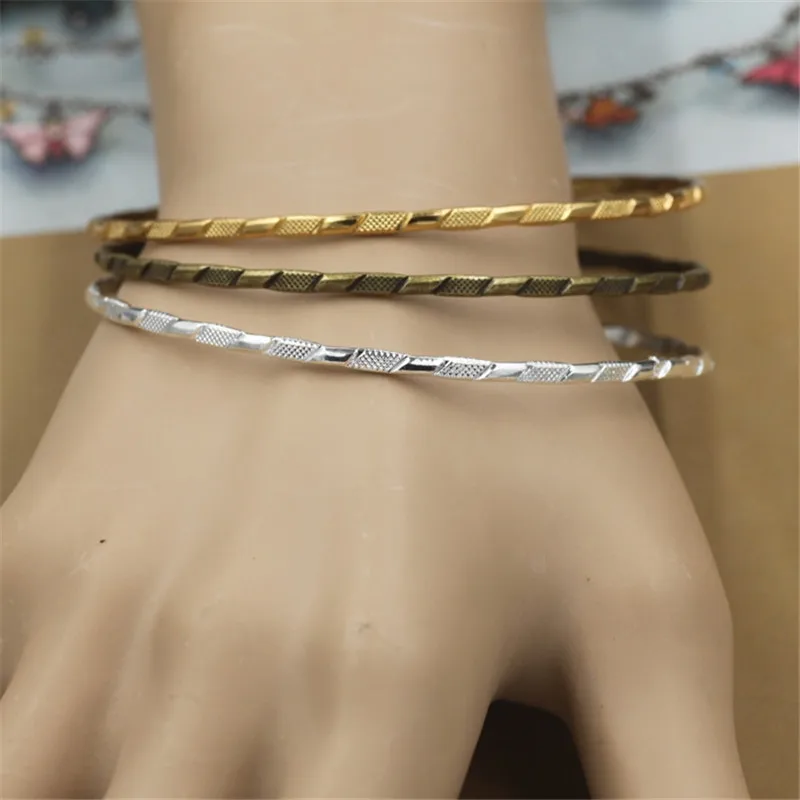 63 мм круглый браслет золотой серебряный цвет античная бронза женский cy2027|bangle