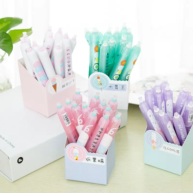 24 шт. kawaii ручка партия милые колбасные гелевые ручки для школы студентов офиса Дети подарок стационарные устройства boligrafo оптом