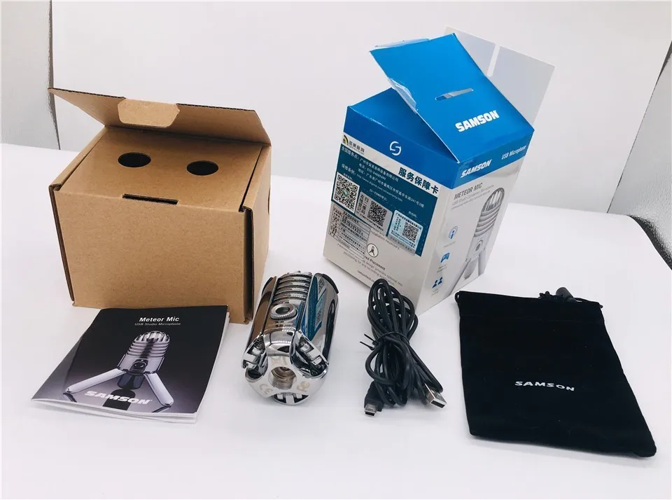 Профессиональный Samson Meteor Mic USB кардиоидный Студийный микрофон с 3 откидывающимися ногами игровой микрофон потоковая Запись микрофон
