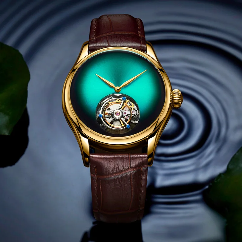 Tourbillon механические часы мужские Лидирующий бренд часы сапфировые зеркальные оригинальные ручные намотки полый ход Мужские t кошачий глаз часы Saat - Цвет: WSTFLJD-6