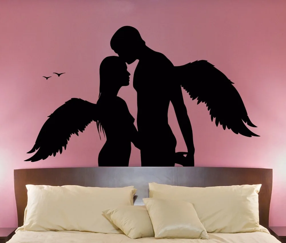 Лос Анджелеса романтическая пара обниматься поцелуи виниловые наклейки на стену