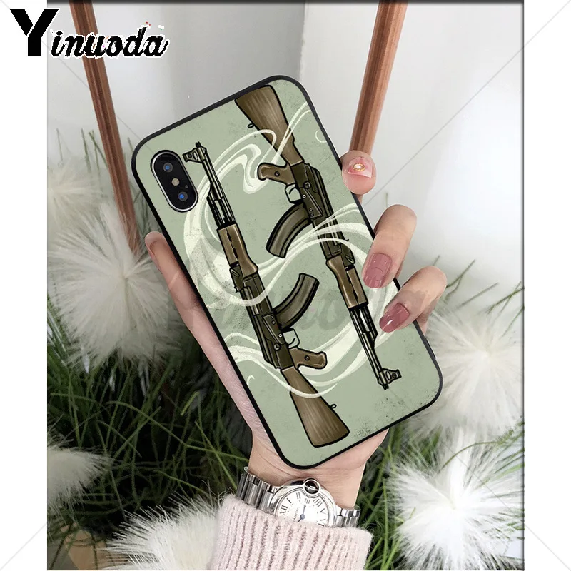 A16 Yinuoda AK47 пистолет ТПУ Мягкий силиконовый чехол для телефона чехол для iPhone X XS MAX 6 6s 7 7plus 8 8Plus 5 5S SE XR - Цвет: A16