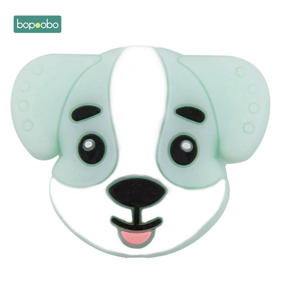 Mint Dog Bopoobo 5 шт. Детские принадлежности для кормления Силиконовые Бусины Пищевой прорезыватель из дфп DIY Ювелирный Браслет игрушки для кроватки детский Прорезыватель подарок - Цвет: Mint Dog