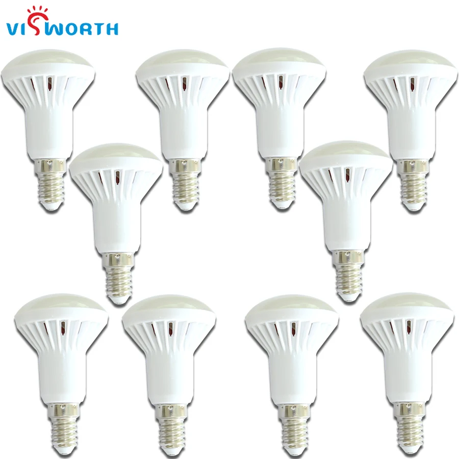 VisWorth(10 шт./лот) R50 Светодиодные лампы E14 хрустальные лампы Smd5730 AC 110V 220V 240V лампада холодный теплый белый для украшения дома