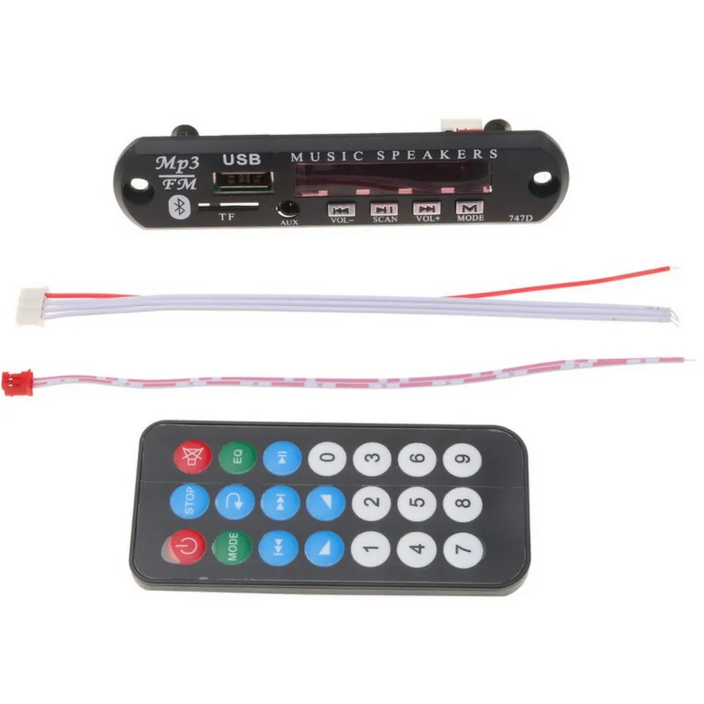 MP3 плеер декодер плата FM радио TF USB AUX модуль Bluetooth 3 5 мм приемник автомобильный