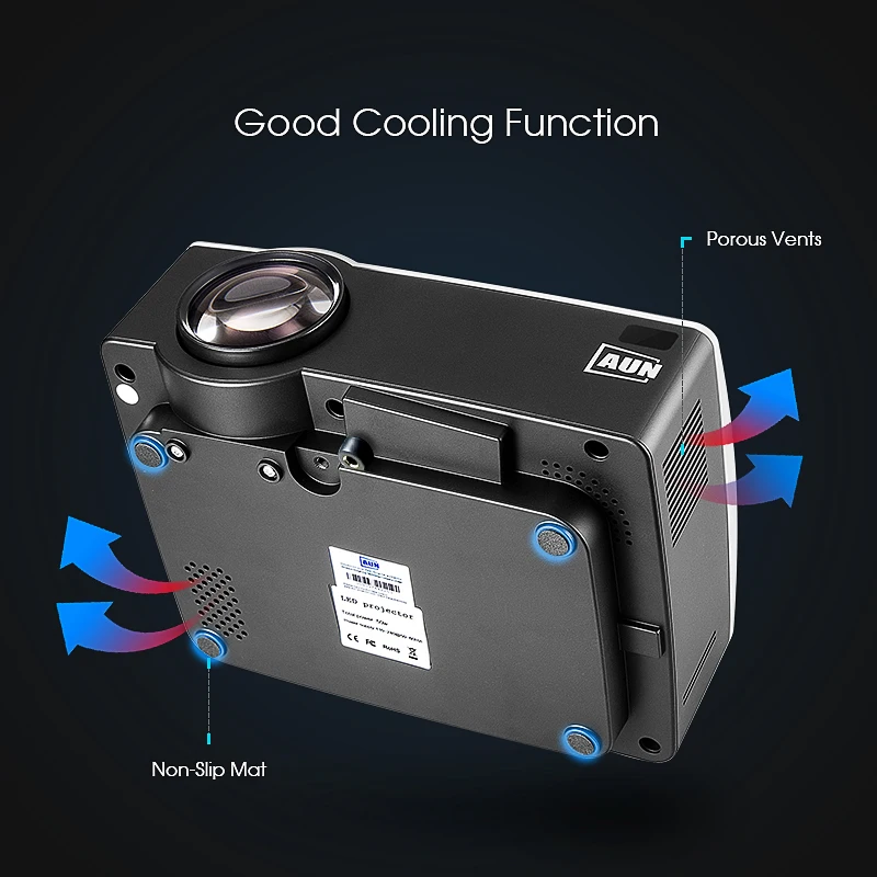 AUN СВЕТОДИОДНЫЙ Proyector AKEY1 для домашнего кинотеатра 1800 люмен поддержка Full HD мини