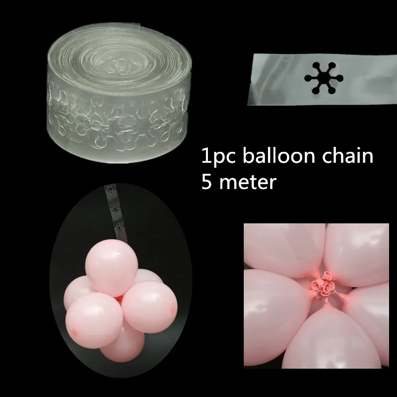 1pc 5M balloon chain 30 шт. 5 дюймов Макарон цвет круглый пузырь латексные воздушные шары Свадьба День Рождения украшения воздушные гелиевые шарики, День подарков будущей матери - Цвет: 1pc 5M balloon chain