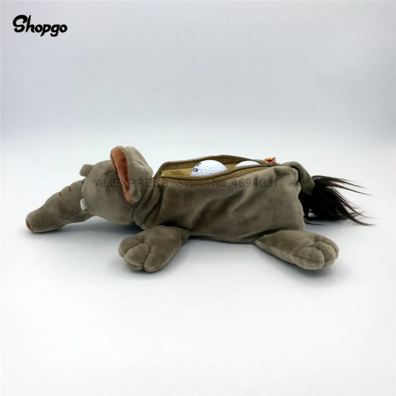 [Размер 6-7 шт.] Маленький слон сумка для мяча гольфа сумки на молнии с животными