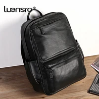 100 natural skin genuine leather backpack men large capacity 15 6 inch laptop backpack male travel bags for teenager school bag