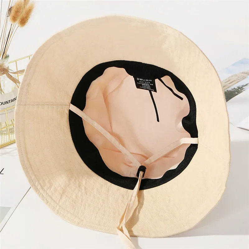 

Summer Hats for Women Sun Hat Cotton Bucket Hats Casual Wide Brim Sunshade Hats Female Spring Outdoor Sun Visor Beach Cool Caps