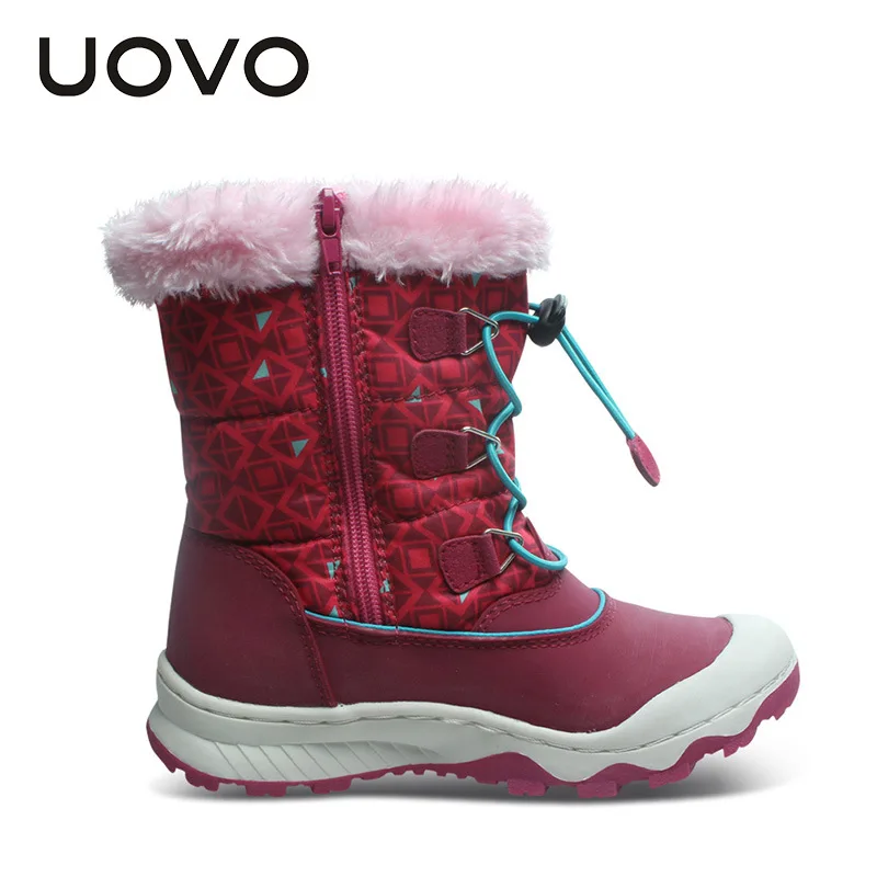 Uovo/Новые брендовые плюшевые зимние сапоги для девочек теплая зимняя