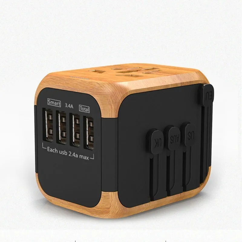 Дорожный адаптер Международный универсальный питания все в одном с 3.4A 4 USB по