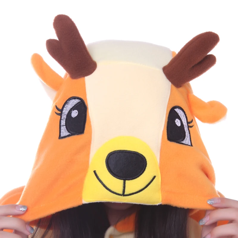 Теплая забавная Пижама для взрослых унисекс с мультяшными животными Сика оленем