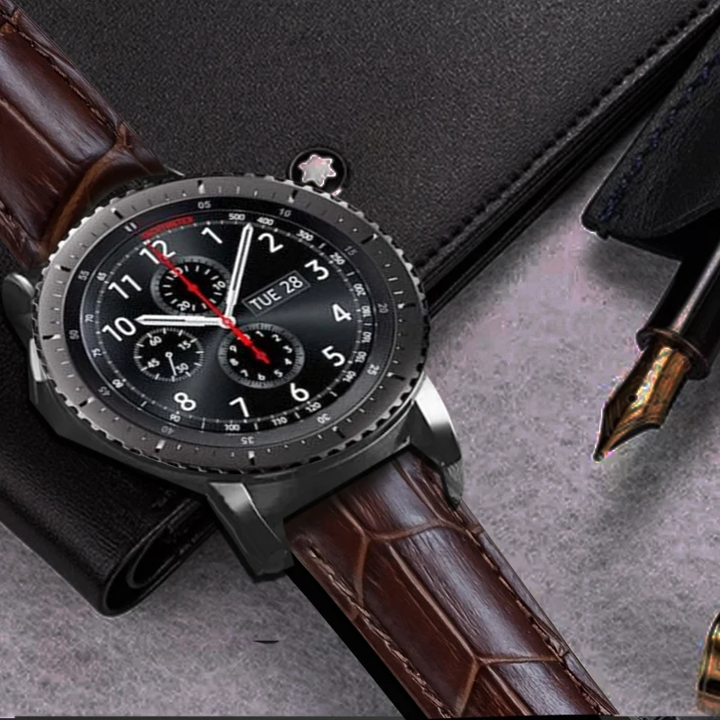 Кожаный ремешок AKGLEADER для Samsung Gear S3 Sport S2 из натуральной кожи Galaxy Watch браслет Huami