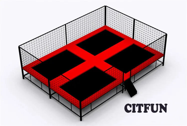 Индивидуальный дизайн Заводская цена 4 в 1 батут с высоким прыжком и одобрение