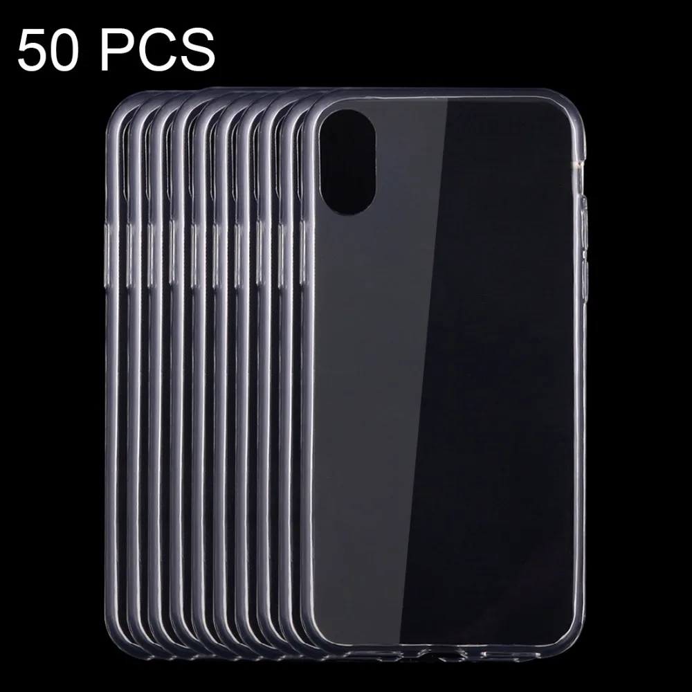 50 шт для iPhone X 0 75 мм ультра тонкий прозрачный защитный чехол из ТПУ на заднюю