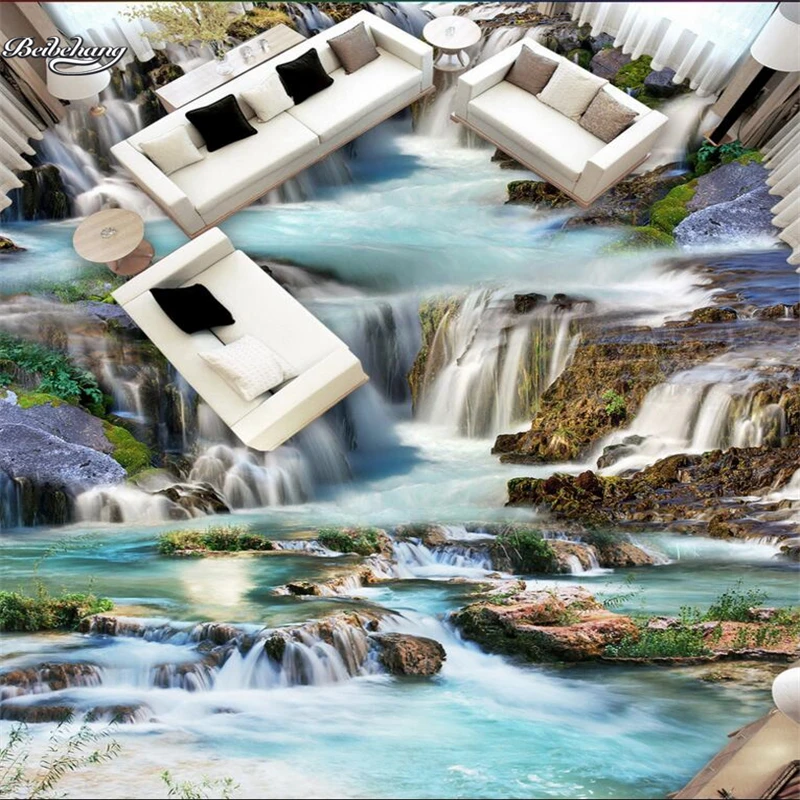 Beibehang 3d пользовательский большой фрекс водопады река ванная пол