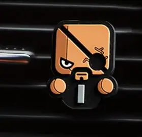 Fury 2 шт./лот, освежитель воздуха с героями мультфильмов, автомобильный парфюм для Мстителей, стиль Марвел, кондиционер, вентиляционное отверстие, зажим, аксессуары для стайлинга автомобилей - Название цвета: Fury